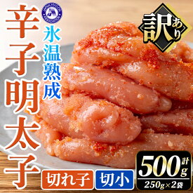 【ふるさと納税】訳あり！氷温熟成辛子明太子 切れ子＜切小＞ (計500g・250g×2袋) 明太子 並切 無着色 海鮮 お土産 小分け ご飯のお供 おつまみ おかず 惣菜 海鮮 パスタ 福岡 訳アリ 冷凍 魚卵【くしだ企画】