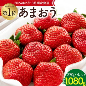 【ふるさと納税】【2024年2月上旬より順次発送】先行予約受付中! 数量限定 福岡県産 あまおう 合計1080g 270g×4パック いちご 苺 イチゴ フルーツ 果物 春 旬 福岡県産 九州 国産 送料無料