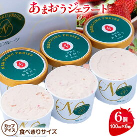 【ふるさと納税】あまおうジェラート 100ml×6個 南国フルーツ株式会社《4月上旬-4月末頃出荷》福岡県 鞍手町 あまおう いちご ジェラート 果物 送料無料