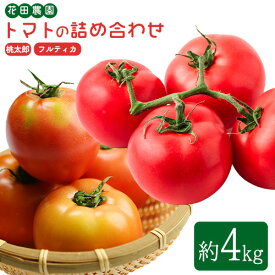 【ふるさと納税】トマト2種の詰め合わせセット 約4kg 花田農園《6月上旬-7月末頃出荷》野菜 トマト 送料無料 福岡県 鞍手町