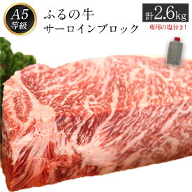 【ふるさと納税】ふるの牛（黒毛和牛）特選サーロインブロック 2.6kg ゲランド塩付き A5 有限会社ふるの《30日以内に順次出荷(土日祝除く)》