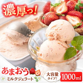 【ふるさと納税】【2026年4月以降発送】福岡産 あまおう ジェラート 1000ml ▼ 福岡 アイス ジェラート イチゴ いちご 苺 大容量 桂川町/南国フルーツ株式会社[ADBW016] 10000 以上 10000円 以上 1万円 以上