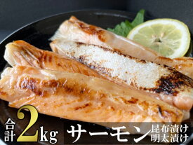 【ふるさと納税】サーモン ハラス明太漬け・昆布漬け セット 各200g×5パック 合計2kg (10パック) おかず ※配送不可：離島