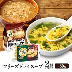 【ふるさと納税】スープ 2種のスープ (オニオン・たまご) 各40食 計80食 フリーズドライ