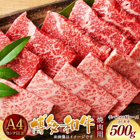 【ふるさと納税】博多和牛 焼肉用 500g A4以上 福岡県産 九州産 国産 黒毛和牛 牛肉 和牛 BBQ バーベキュー お肉 お取り寄せ グルメ 冷凍 送料無料