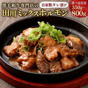 【ふるさと納税】九州産 黒毛和牛専門店の 田川 ミックスホルモン 自家製タレ漬け 〈選べる〉350g×1個 / 650g×1個 / 400g×2個 和牛 和牛ホルモン 牛ホルモン ホルモン ミックス 焼くだけ 簡単調