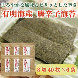 【ふるさと納税】福岡県産有明のり　味付け海苔〈濃いめ〉 8切(40枚×6袋) [a9269] 株式会社 ゼロプラス 【返礼品】添田町 ふるさと納税