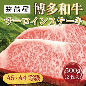 【ふるさと納税】A5 A4 等級使用 博多和牛 サーロイン ステーキ用 500g(2枚入) [a0187] 有限会社筑前屋 ※配送不可：離島【返礼品】添田町 ふるさと納税