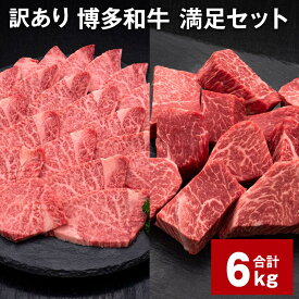 【ふるさと納税】【訳あり】博多和牛 満足セット 計6kg 博多和牛ヒレサイコロステーキ（600g×5パック） 博多和牛ヒレ焼肉（600g×5パック） 牛肉 お肉 和牛 ヒレ肉 冷凍 福岡県産 国産 九州 福岡県 糸田町 送料無料