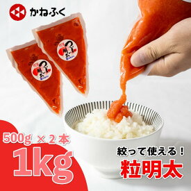 【ふるさと納税】 かねふく 明太子 チューブ 500g × 2本 辛子明太子 明太チューブ 粒明太 大容量 1kg 個包装 スティック チューブ 冷凍 小分け 無着色 めんたいこ 人気 大量 海鮮 博多 明太子 おかず おつまみ 福岡 川崎