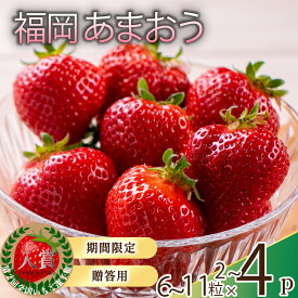 【ふるさと納税】 【2026年1月から発送予定】先行予約! 数量限定 福岡産 あまおう6粒～11粒×2パック or 4パック いちご 苺 イチゴ フルーツ 果物 くだもの 春 旬 福岡 九州 福岡県 川崎町