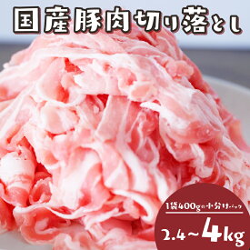 【ふるさと納税】 ＼2倍レビューキャンペーン中！／ 訳あり 豚肉 2.4kg ~ 4kg 冷凍 真空 小分け 400g ×6Por10P 大容量 国産 にく ブタ お肉 腕orモモ肉 スライス 切り落とし 便利 簡単調理 惣菜 ポーク カレー 生姜焼き 肉じゃが 豚汁 焼肉 BBQ 家族 人気 福岡県 川崎デリカ