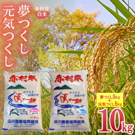 【ふるさと納税】赤村産「夢つくし」5kgと「元気つくし」5kg（白米）食べ比べセット白米 お米 福岡 オリジナル米 有名 元気 夢 九州 筑紫 つくし つくす 良い 甘味 食味 ランキング ライス 白ごはん 白飯 赤村 　E10