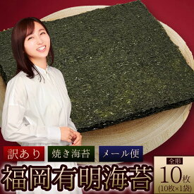 【ふるさと納税】福岡 有明海産 焼き 海苔 全形10枚 のり 福岡県 福岡 お土産 九州 赤村 4M3-S1