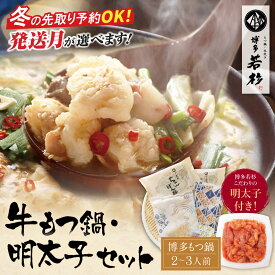 【ふるさと納税】もつ鍋と明太子のコラボ！博多若杉 牛もつ鍋（2〜3人前）＆明太子セット ギフト