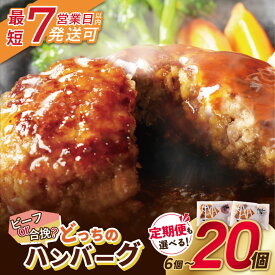 【ふるさと納税】 累計460万個突破！どっちのハンバーグ!?デミグラスソース 6〜20個セット(ビーフ・合挽 各10個/各3個) 大容量 お試し 牛肉 豚肉 デミソース 少量 送料無料 博多若杉 最短発送 ★レビューキャンペーン開催中★