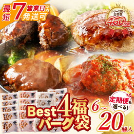 【ふるさと納税】 累計460万個突破！ Best4 ハンバーグ セット 4種 大容量 お試し 少量 6〜20個セット 4種ハンバーグセット 牛肉 豚肉 洋食 デミソース てりやき ジャポネ 博多若杉 コスパ 送料無料 父の日 ★レビューキャンペーン開催中★
