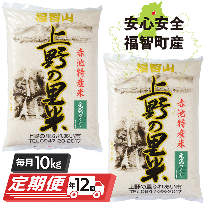 福智山麓で育まれたブランド米を定期にお届け ふるさと納税 SALE G16-11 通販 上野の里米 元気つくし10kg定期便 年12回 毎月