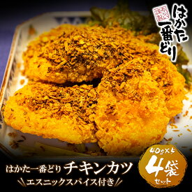 【ふるさと納税】はかた一番どり　チキンカツ(エスニックスパイス付き)4パック 国産 ブランド肉 揚げ物 グルメ 送料無料 P13-20