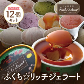 【ふるさと納税】 レビューキャンペーン ふくち☆リッチジェラート プレミアム（12個セット） ご当地スイーツ 福岡県 福智町 取り寄せスイーツ アイス デザート 贈答 ギフト セット 詰め合わせ プレゼント 冷凍 送料無料 《福智町チャンス》