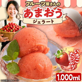 【ふるさと納税】【2026年4月以降順次発送】採れたて！ 福岡産濃厚 あまおう ジェラート 1000ml 吉富町/南国フルーツ株式会社[BGAG005] スイーツ フルーツ アイス お菓子 苺 いちご イチゴ お子様 おやつ おいしい 濃厚 贅沢 冷凍 お取り寄せ 人気 おすすめ 福岡