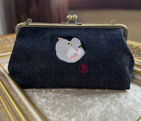 【ふるさと納税】 動物愛護 がま口角 ハチワレ 吉富町/猫山商事[BGBE013] 岡山デニム デニム生地 がま口 がまぐち ポーチ カードケース 小銭入れ キーケース 小物入れ ハンドメイド ショルダーバッグ 雑貨 アニマル 動物保護 保護猫 保護犬 かわいい 人気 おすすめ