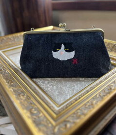 【ふるさと納税】 動物愛護 がま口角 しろくろ猫 吉富町/猫山商事[BGBE014] 岡山デニム デニム生地 がま口 がまぐち ポーチ カードケース 小銭入れ キーケース 小物入れ ハンドメイド ショルダーバッグ 雑貨 アニマル 動物保護 保護猫 保護犬 かわいい 人気 おすすめ