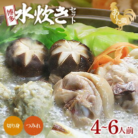 【ふるさと納税】本場博多の水炊き セット 水炊き ありた鶏 切り身 濃厚鶏ガラスープ 4人前 ～ 6人前 つみれ 美味しい ヘルシー 冷凍 国産肉 鍋 鍋セット 鍋料理 郷土料理 鶏肉 お取り寄せ お取り寄せグルメ 福岡県 上毛町 送料無料