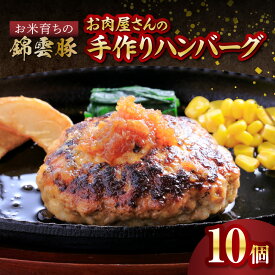 【ふるさと納税】お米育ち 錦雲豚 お肉屋さん 手作り ハンバーグ 10個 肉 お肉 ブランド豚 冷凍 個包装 お手軽 煮込みハンバーグ カレーハンバーグ おかず ランチ ディナー グルメ 肉汁 お取り寄せ お取り寄せグルメ おすすめ 最高級 送料無料