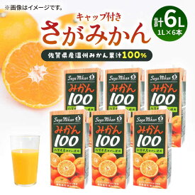 【ふるさと納税】【果汁100%】保存に便利なキャップ付き！さがみかん 1L×6本 / みかんジュース 果汁 フルーツ オレンジジュース /佐賀県 / さが風土館季楽 [41AABE001]