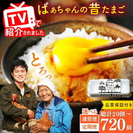 【ふるさと納税】【選べる単品・定期便】ばあちゃんの昔たまご 20個-720個（品質補償付き） / たまご 卵 玉子 平飼い卵 / 佐賀県 / 素ヱコ農園 [41AEAA001]