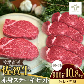 【ふるさと納税】【ロマ佐賀】【選べる単品・定期便】佐賀牛ヒレステーキ300g（150g×2枚）と赤身ステーキ600g（150g×4パック） / 国産牛 ブランド牛 牛肉 ステーキ 焼肉 ギフト 記念日 贈答 / 佐賀県 / 有限会社佐賀セントラル牧場 [41ASAA054]