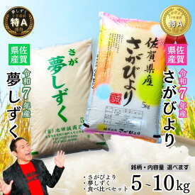 【ふるさと納税】【人気急上昇中！】【ブランド米・新米】令和7年 佐賀県産【選べる さがびより5～10kg・夢しずく5～10kg・食べ比べセット10kg】：B120-068