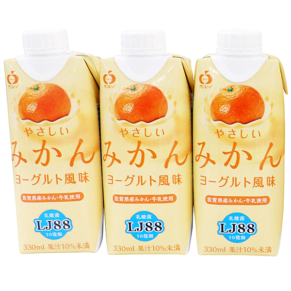 新商品 新型 低価格 佐賀県産牛乳みかん使用乳酸菌 LJ88 入り飲料 330ml×12本 Ｂ－１３２．やさしいみかん