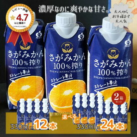 【ふるさと納税】さがみかん100％搾り 330ml×12本 選べる 1箱 or 2箱：B125-013