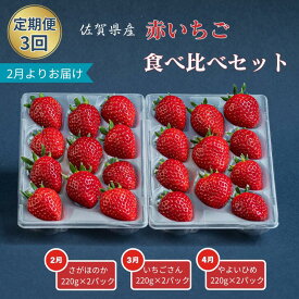 【ふるさと納税】【定期便3回】赤いちご食べ比べ（2月〜4月発送）：B275-006