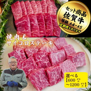 【ふるさと納税】【選べる内容量】佐賀牛セット焼肉とサイコロステーキ各300g〜600g 【定期便も選択可能】:B200-053
