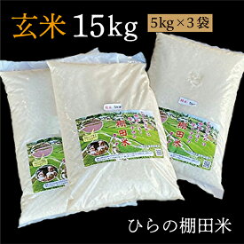 【ふるさと納税】【令和7年産 新米】 棚田米 夢しずく 玄米 5kg × 3袋 計 15kg ひらの棚田米 | 玄米 5キロ 計 15キロ こめ コメ 米 ごはん _b-238
