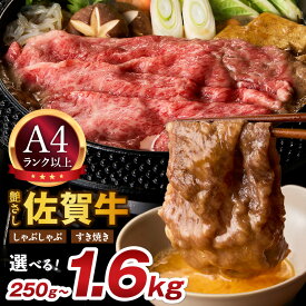 【ふるさと納税】佐賀牛 艶さし！ しゃぶしゃぶ ・ すき焼き用 【内容量・発送月が選べる】（ 250g 500g 750g 1.0kg 1.6kg ）【 牛肉 ブランド牛 黒毛和牛 肉 赤身 スライス すき焼き しゃぶしゃぶ 霜降り 肩ロース 肩バラ モモ A5 A4 楽天限定 】