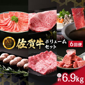 【ふるさと納税】佐賀牛ボリュームセット 6回便 6.9kg ヒレ 赤身 モモスライス サーロイン ハンバーグ 999-J668【 国産 佐賀牛 ブランド牛 黒毛 和牛 霜降り ロース ステーキ 定期便 ふるさと納税 肉 セット 】