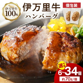 【ふるさと納税】【伊万里牛100％使用】伊万里牛ハンバーグプレーン真空 1個約70g ＜個数が選べる／6個・24個・34個＞ 【 伊万里牛 佐賀牛 ブランド牛 牛肉 小分け 個包装 真空パック 温めるだけ 惣菜 簡単調理 レンジ 湯煎 選べる 個数 お弁当 おかず お惣菜 簡単 調理 】