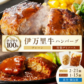 【ふるさと納税】【伊万里牛100％使用】 ハンバーグ セット（プレーン＆デミグラス） ＜個数が選べる／3個・4個・5個・12個・24個・36個＞ 【 選べる 内容量 伊万里牛 簡単調理 真空パック 個包装 プレーン デミグラスソース 贈り物 ギフト ふるさと納税 ハンバーグ 】