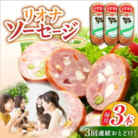 【ふるさと納税】【3回定期便】リオナソーセージ 200g×3本 /宮地ハム[UBM030] ソーセージ 豚肉 豚 お肉 肉 定期便