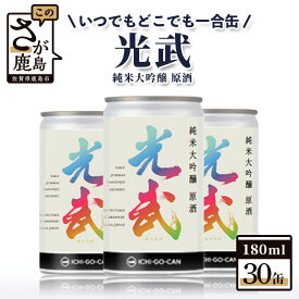 【ふるさと納税】【数量限定】一合缶の挑戦！！ 純米大吟醸 原酒 光武 【180ml×30缶】【まとめ買い】数量限定 30缶セット 限定品 日本酒 光武酒造場 伝統 蔵元 アルコール 16度 小容量 飲みきりサイズ 手軽 日本酒 人気 UVカット リサイクル おしゃれ 新商品