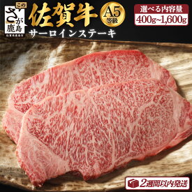 【ふるさと納税】最高級 佐賀牛 A5 サーロイン ステーキ用 400g (2枚入)〜1,600g(8枚入) 最短2週間 | ふるさと納税 肉 牛肉 ステーキ ステーキ肉 サーロインステーキ 黒毛和牛 和牛 ブランド牛 国産 冷凍 佐賀県 鹿島市 最優秀受賞 ふるさと 人気 送料無料 D-174