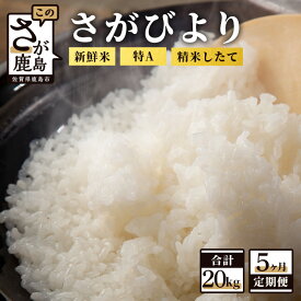 【ふるさと納税】【定期便5回】白米 計20kg （2kg×2袋×5回）新鮮米 さがびより 定期便5カ月 令和5年産 佐賀県 鹿島産 小分けタイプ お米 米 精米 国産 九州産 鹿島市 送料無料 E-101