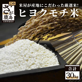 【ふるさと納税】令和5年産米 鹿島市産 もち米 ヒヨクモチ 30kg 精米 白米 玄米 国産 九州産 お米 九州 佐賀県 鹿島市 送料無料 F-22