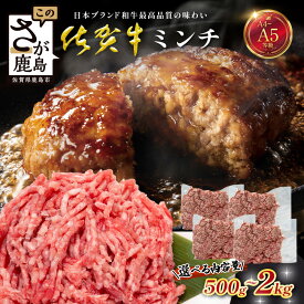 【ふるさと納税】【選べる 内容量】佐賀牛 ミンチ 500g ～ 2000g 国産 牛肉 ミンチ肉 挽肉 ひき肉 挽き肉 ブランド 牛 肉｜佐賀牛 和牛 国産牛 高級 ごちそう ギフト グルメ 贅沢 ふるさと納税 ブランド牛 佐賀県 鹿島市 お取り寄せ 牛肉好き必見 鹿島 牛肉 B-903