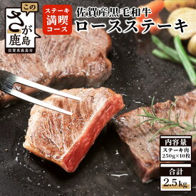 【ふるさと納税】熟成肉『ステーキ満喫』コース 佐賀県産 黒毛和牛 ロースステーキ 250g×10枚 合計2.5kg 和牛 肉 佐賀 牛肉 ステーキ 佐賀県 鹿島市 冷凍 送料無料 V-7