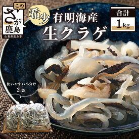 【ふるさと納税】【緊急支援品】有明海産 生くらげ 1kg 500g×2袋 新物 お刺身くらげ 中華くらげ クラゲ ミョウバン・食塩処理済 珍味 おつまみ おかず ヘルシー コラーゲン佐賀 グルメ 送料無料 AA-32
